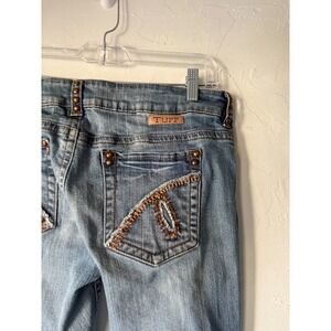 Cowgirl Tuff Womens Jeans Blue Bootcut‎ Embellished Pockets W30 L33 Western Tall